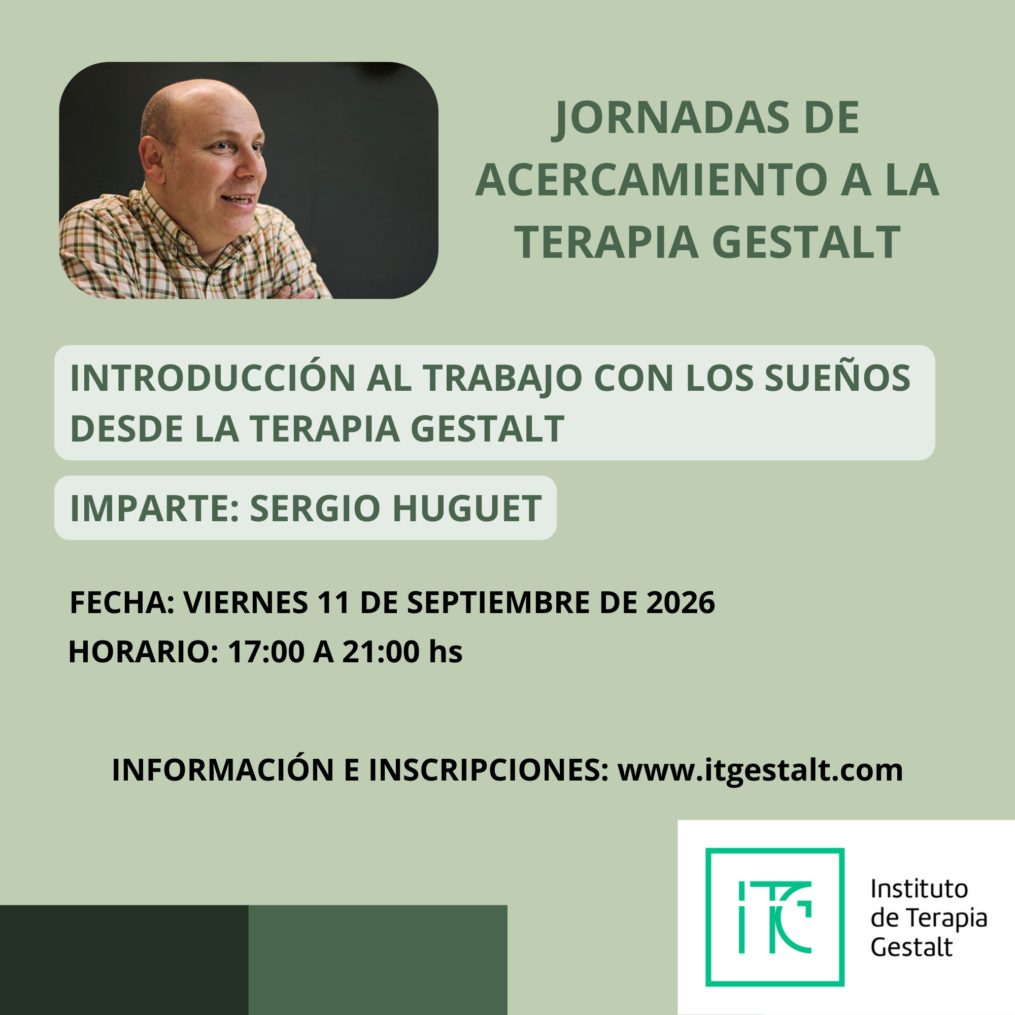 JORNADAS DE ACERCAMIENTO A LA T.G. Taller: Introducción al trabajo con sueños en Terapia Gestalt